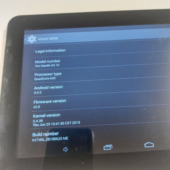 Trio Stealth G5 10.1" Android 4.4.2 Quad-Core 16GB WiFi Tablet Reset Tested - Picture 2 of 4